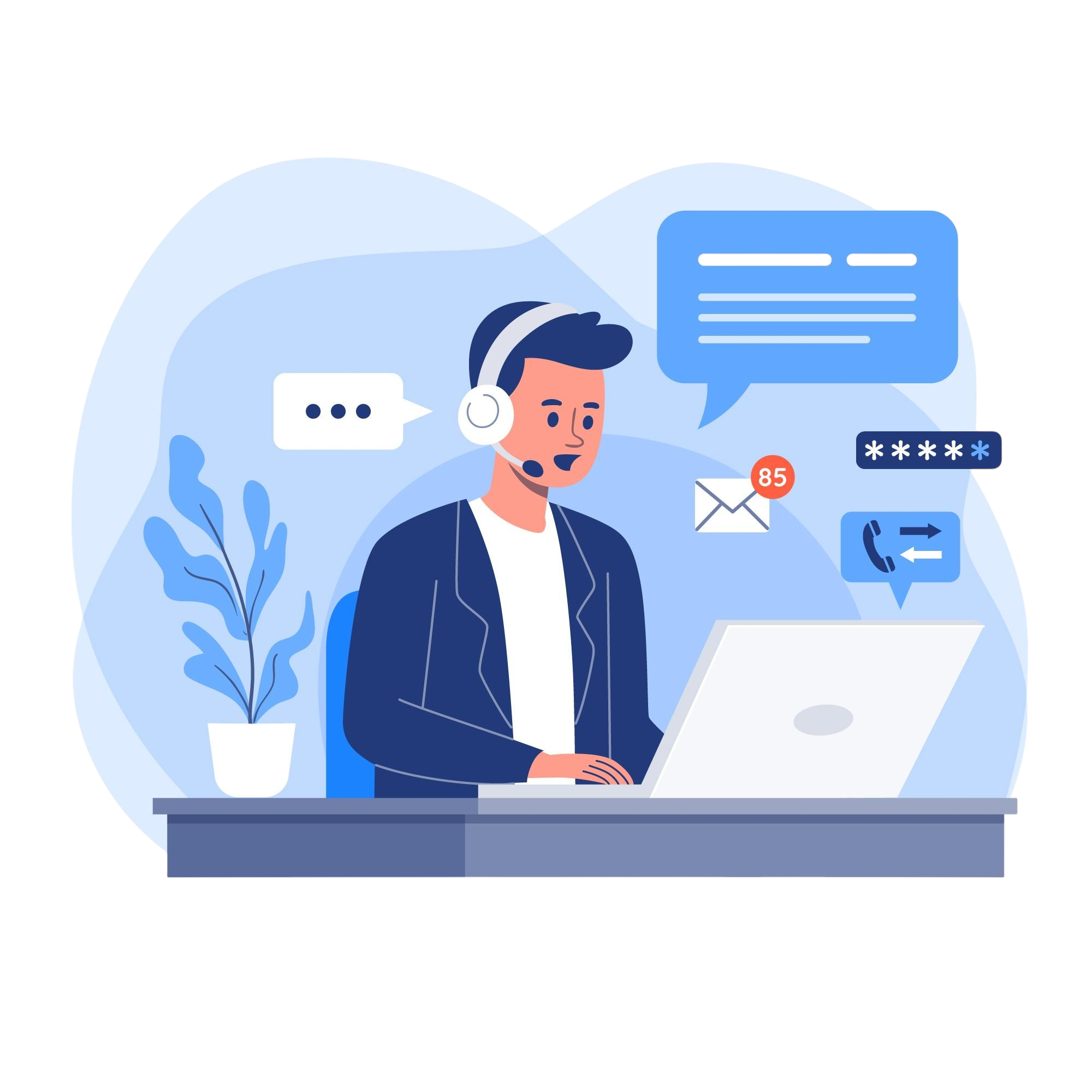 Illustration d'une prise de contact commerciale